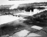 Bombing of Ninh-Bình railway bridge in French Indochina (Vietnam), during WWII. Ninh Bình is a small city in the Red River Delta of northern Vietnam, and along a critical rail route used by the Japanese.  Coordinates: 20°15'39.7"N 105°59'06.3"E