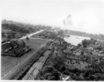 Bombing on Phu Lang Thuong railway bridge over the Thuong River at Bắc Giang City in French Indochina (Vietnam), during WWII. In northern Vietnam, and along a critical rail route used by the Japanese.  Coordinates:  21°16'32.69"N 106°11'9.28"E