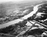 Bombing of Đò Lèn Bridge in Hà Trung Town in French Indochina (Vietnam), during WWII. In northern Vietnam, and along a critical rail route used by the Japanese.