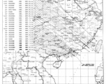 Sea sweep air mission map for September 1944, showing locations near or in China where attacks were made on Japanese targets by U. S. aircraft.  From the U.S. Government sources.