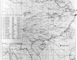 Sea sweep air mission map for November 1944, showing locations near or in China where attacks were made on Japanese targets by U. S. aircraft.  From the U.S. Government sources.
