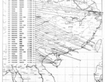 Sea sweep air mission map for June 1944, showing locations near or in China where attacks were made on Japanese targets by U. S. aircraft.  From the U.S. Government sources.