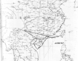 Sea sweep air mission map for January 1945, showing locations near or in China where attacks were made on Japanese targets by U. S. aircraft.  From the U.S. Government sources.