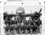 Personnel of a Chinese and American Overseas Training Unit Bomber Command lined up in front of a North American B-25 Mitchell at Karachi, India.  Image courtesy of Tony Strotman.