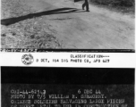 Chinese soldiers salvaging large pieces of sheet metal to sue in construction of shelters. Zhefang is half built and half littered with pieces like this.  December 6, 1944.  Photo by T/5 William E. Shemorry. 164th Signal Photographic Company, APO 627.  Passed by William E. Whitten.