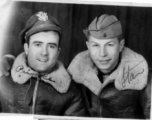 Two flyers pose in the CBI during WWII. "Prince" on left, and Stanley Mamlock on the right.