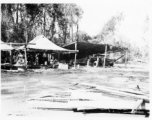 797th Engineer Forestry Company e truck repair and machine shop at camp in Burma.  During WWII.