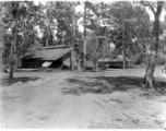 Buildings in camp in Burma.  During WWII.  797th Engineer Forestry Company.