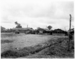 Buildings in camp in Burma.  During WWII.  797th Engineer Forestry Company.