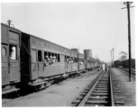 GIs on train in Burma or India.  Near the 797th Engineer Forestry Company.  During WWII.