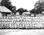Assembled Men Of 491st.  Second row, right Frank Bates; third row center, Capt Bill De Vries, Engineering Officer (in wheel hat).