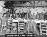 Banquet at Christmas, 1944, at Chanyi (Zhanyi), during WWII.