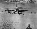 P-51 fighter at American base in Guangxi, China, during WWII.