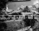 Boats in canals near Kunming during WWII. From the collection of Hal Geer.