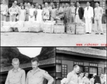 GIs are presented with gifts in China during WWII.  Probably at Liuzhou.  From the collection of Hal Geer.