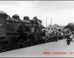 A refugee train at Liuzhou, Guangxi province, China, during the Japanese Ichigo campaign. During WWII.