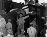 Chinese wait at the train station in Liuzhou during WWII, in the fall of 1944, as the Japanese advanced during the Ichigo campaign.