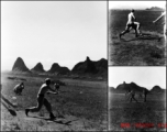 American GIs take part in baseball game in Guilin during WWII.  From the collection of Hal Geer.