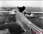 Allied bombing of railway in Yunnan or Indochina during WWII.