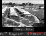 Camp site of the 1382nd Engineer Petroleum Distribution Company, possibly at Jorhat, India. During WWII.