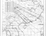 Sea sweep air mission map for October 1944, showing locations near or in China where attacks were made on Japanese by U. S. aircraft.