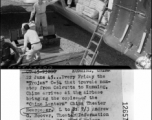 "Trojan" C-54 that travels non-stop from Calcutta to Kunming, China, arrives at the airbase bringing the copies of the "China Lantern" China Theater Newspaper. 