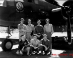 491st Bombardment Squadron crew stands before a B-25J at Yangkai AB, China in summer of 1944.  Left to right; back row: Lt. Walter P. Guest (cp), Capt Albert V. Toney (p), Lt Albert A. Barling, Jr. (n), Lt. Curtis A. Siria (b) front row: S/Sgt Ernest J. Ross (EG), T/Sgt Oliver D. Swanson (RG), S/Sgt Joe D. Josserand (AG)  (Info courtesy Tony Strotman)