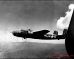 A B-25J of the 491st Bomb Squadron  flying a mission over China.  Aircraft #439 was named "Niagra's Belle".  From the collection of Eugene Wozniak.