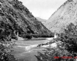 A bridge over the Salween river in Yunnan province, China, during WWII.