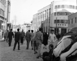 Street scene in Kunming city, Yunnan province, China, during WWII.