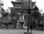 Street scene in Kunming city, Yunnan province, China, during WWII.