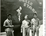 Part of crew pose before the B-24 "Belle Starr" in the CBI.