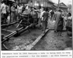 A coffin prepared for a funeral in Guiyang city, Guizhou proving, China, during WWII, 1944.  Photo by Robert G. Leavens.