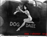 B-24 "Dog Daize" nose art somewhere in the CBI.  Submitted by Elmer E. Fischer.