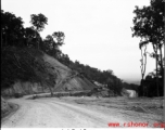 US military transport trucks wind along the Ledo Road, Burma, during WWII.