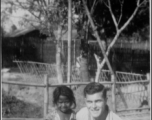 John Turner and waif outside of a Jorhat, India, restaurant, during WWII.