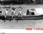 Boat on river in India during WWII. In the CBI.   Photo by Frank A. Bond.