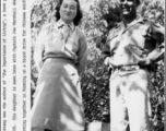 Daughter of Lin Yutang, author of "The Importance of Living" with Captain Joe Marshall, working together in Kunming on a blood drive for Chinese soldiers. During WWII.