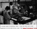 Kitchen at Hsinching, China during WWII. T/Sgt. Paul West with cook.  Photo from Paul A. West.