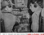 Flyers in a cockpit in the CBI during WWII.