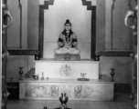 Statue of a deity in the Jain Temple, Calcutta, during WWII.  Photo from J. E. Thomas.