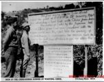 Sign at the China-Burma border at Wanting, China, regarding the Ledo Road. During WWII.