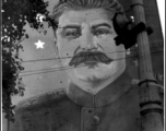 Billboard with painted image of Stalin in China during WWII.