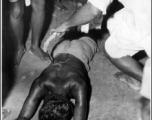 Religiously devoted men in India take part in self-flagellation and self-mutilation as a public performance of devotion to their gods. During WWII.
