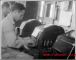 Teletype machine being used in the CBI during WWII. 