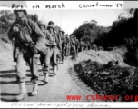 Soldiers of the Mars Task Force (124th Calvary Regiment ) marching in Burma on Christmas Day during WWII.