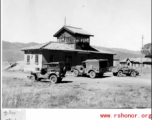 Control tower at an American air base in CBI. Elevation 6420 feet.  Gillick.