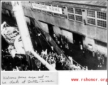 "Welcome home sign out as we dock at Seattle-Tacoma." CBI veterans returning to the US.