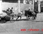 Rickshaws on the road in the CBI during WWII.