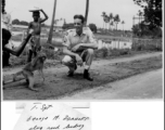 T/Sgt. George M. Zdanoff along the road leading to Calcutta from Hastings Mills CBI HQ during WWII.